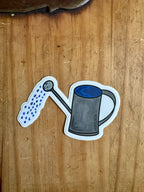 Hand Drawn Watering Can Sticker - 3"