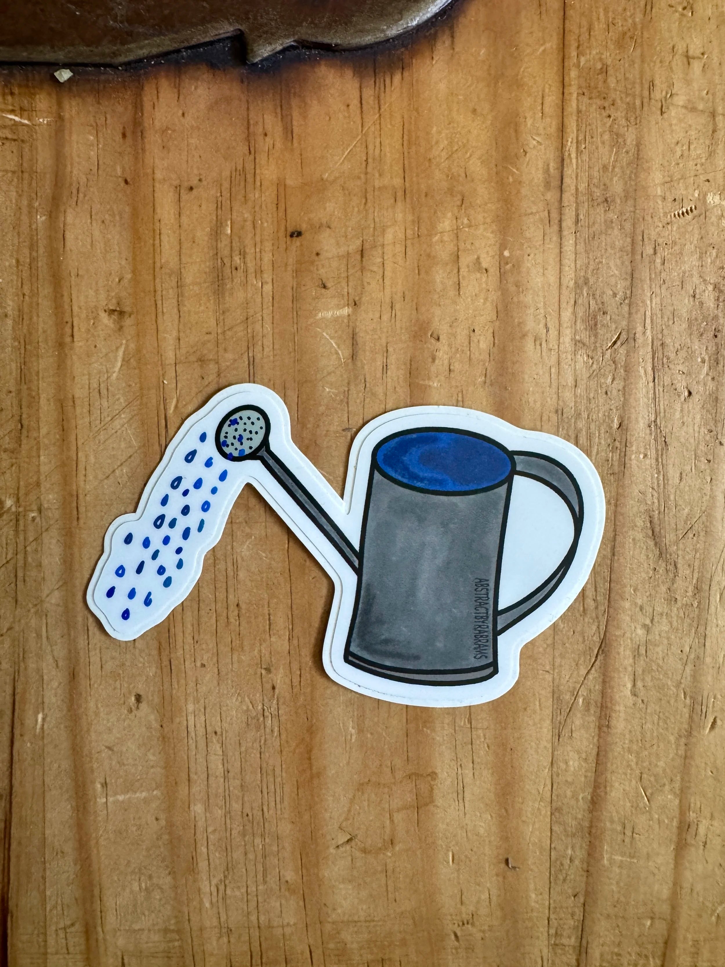 Hand Drawn Watering Can Sticker - 3"
