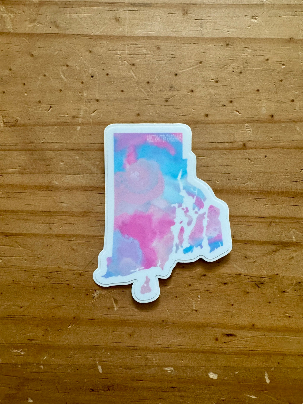 Rhode Island State Trans Pride and Rainbow State Vinyl Sticker