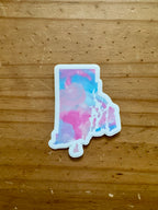 Rhode Island State Trans Pride and Rainbow State Vinyl Sticker