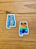 Alabama State Trans Pride and Rainbow State Vinyl Sticker