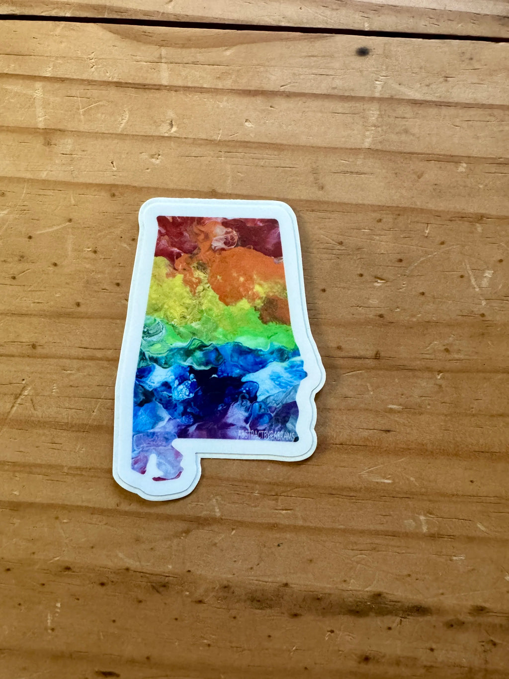 Alabama State Trans Pride and Rainbow State Vinyl Sticker