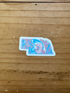 Nebraska State Trans Pride and Rainbow State Vinyl Sticker