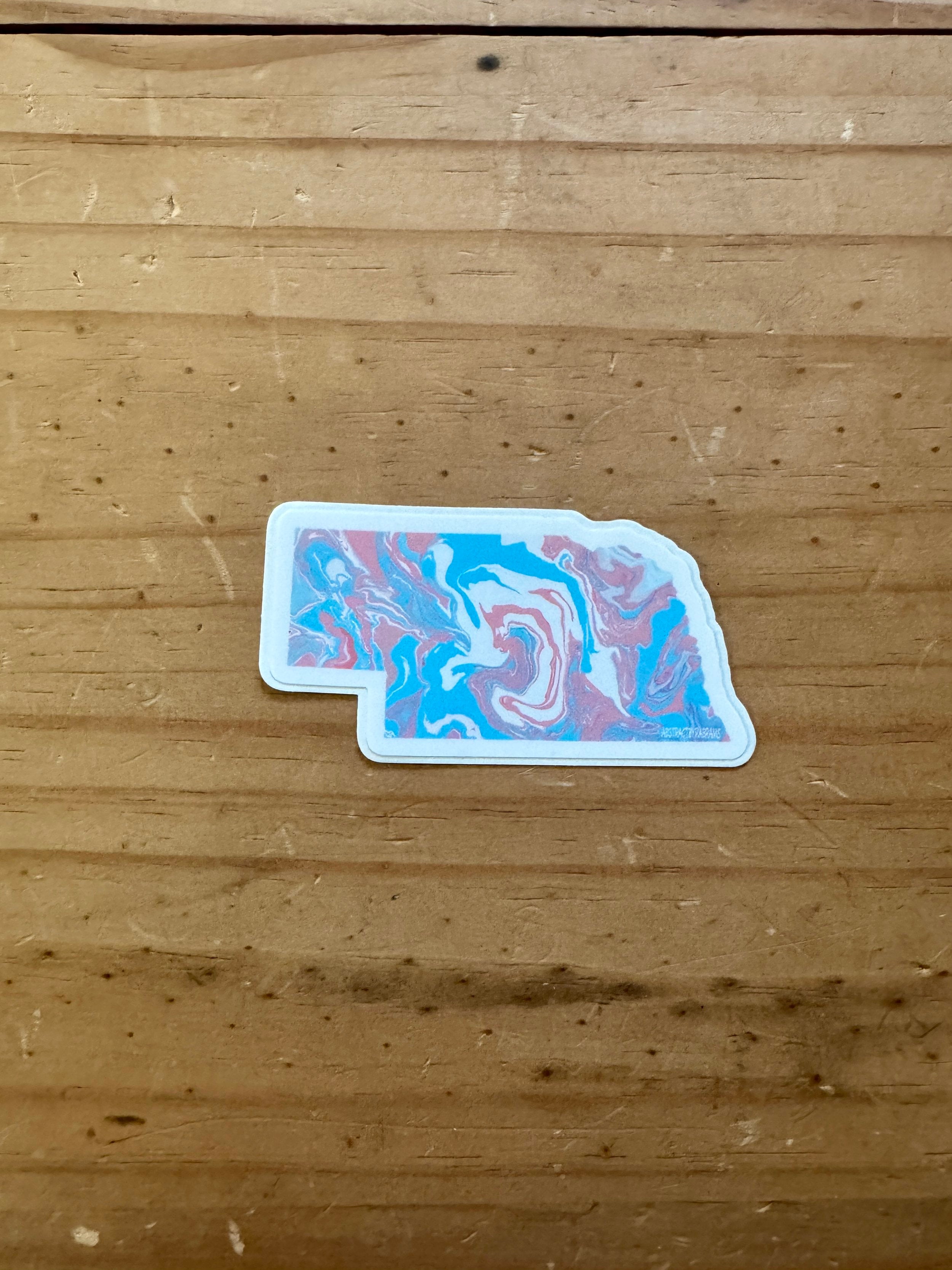 Nebraska State Trans Pride and Rainbow State Vinyl Sticker