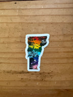 Vermont State Trans Pride and Rainbow State Vinyl Sticker