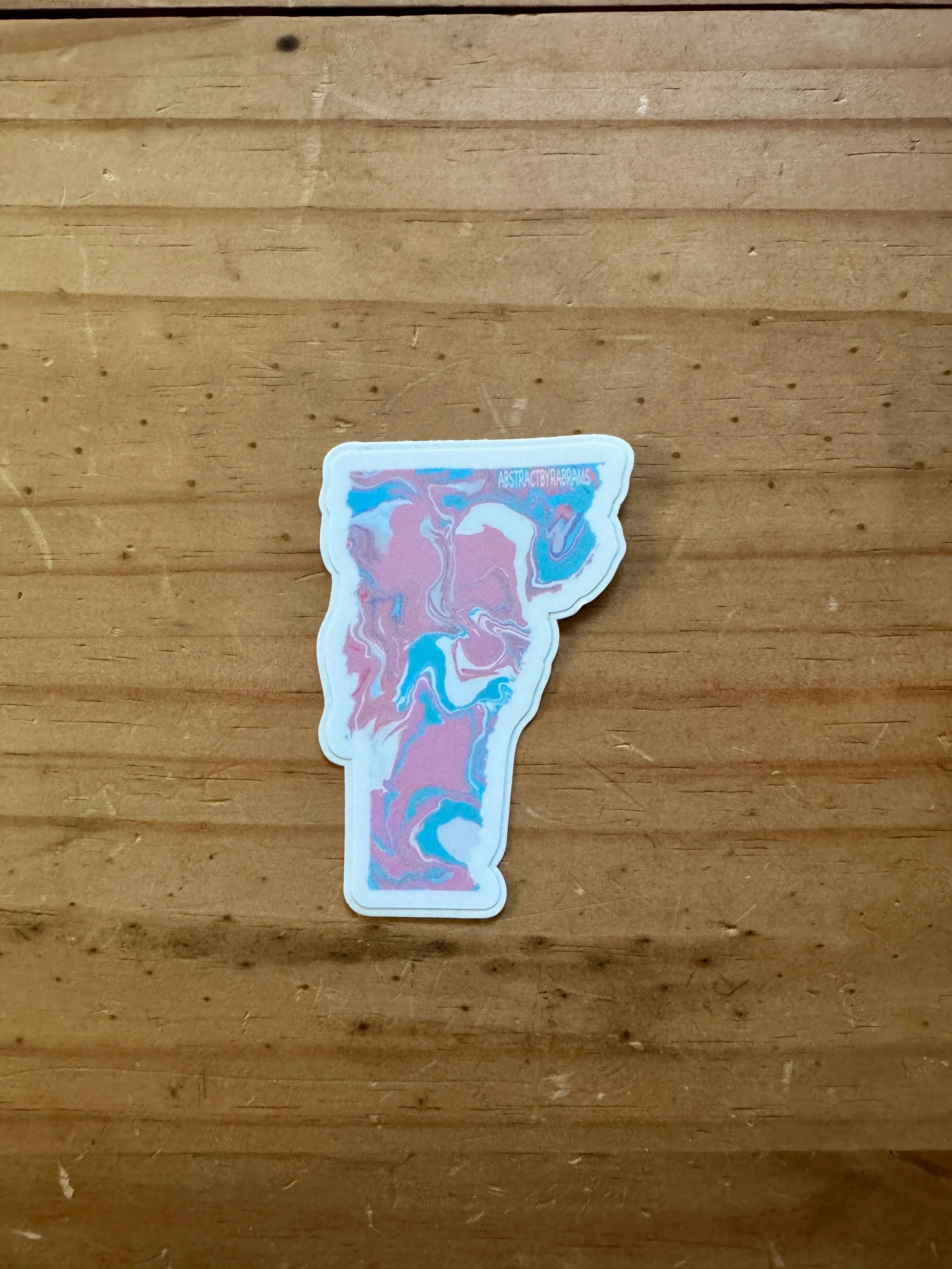 Vermont State Trans Pride and Rainbow State Vinyl Sticker