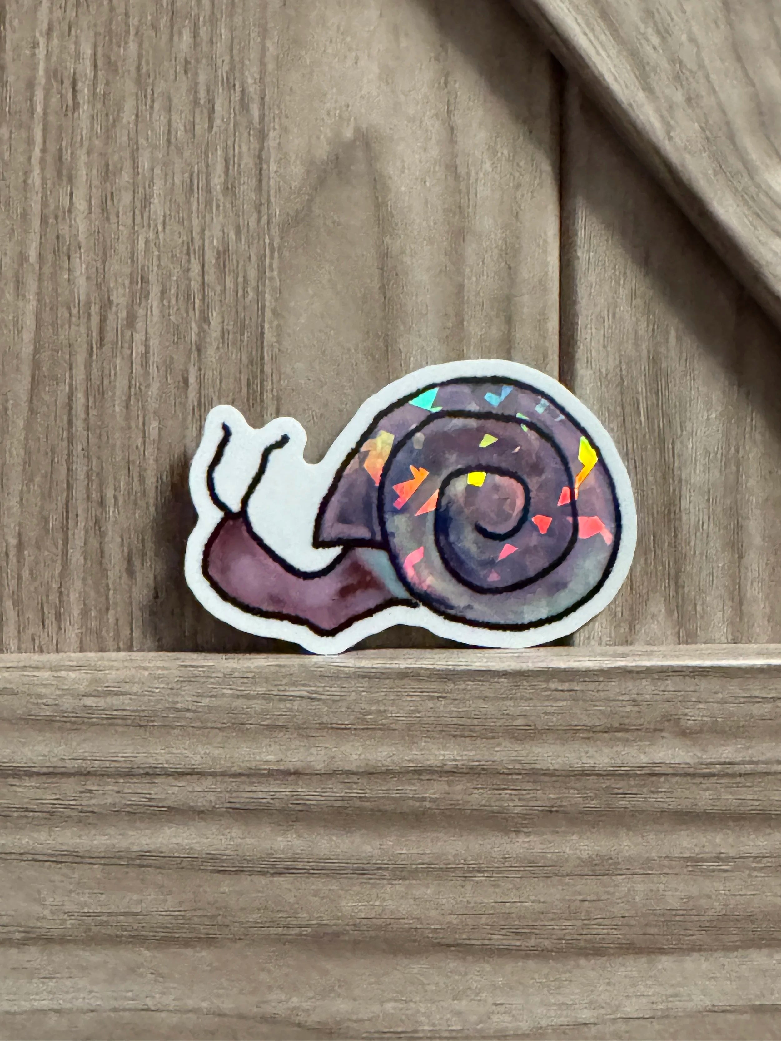 Disco Hand Drawn Snail Sticker - 3"