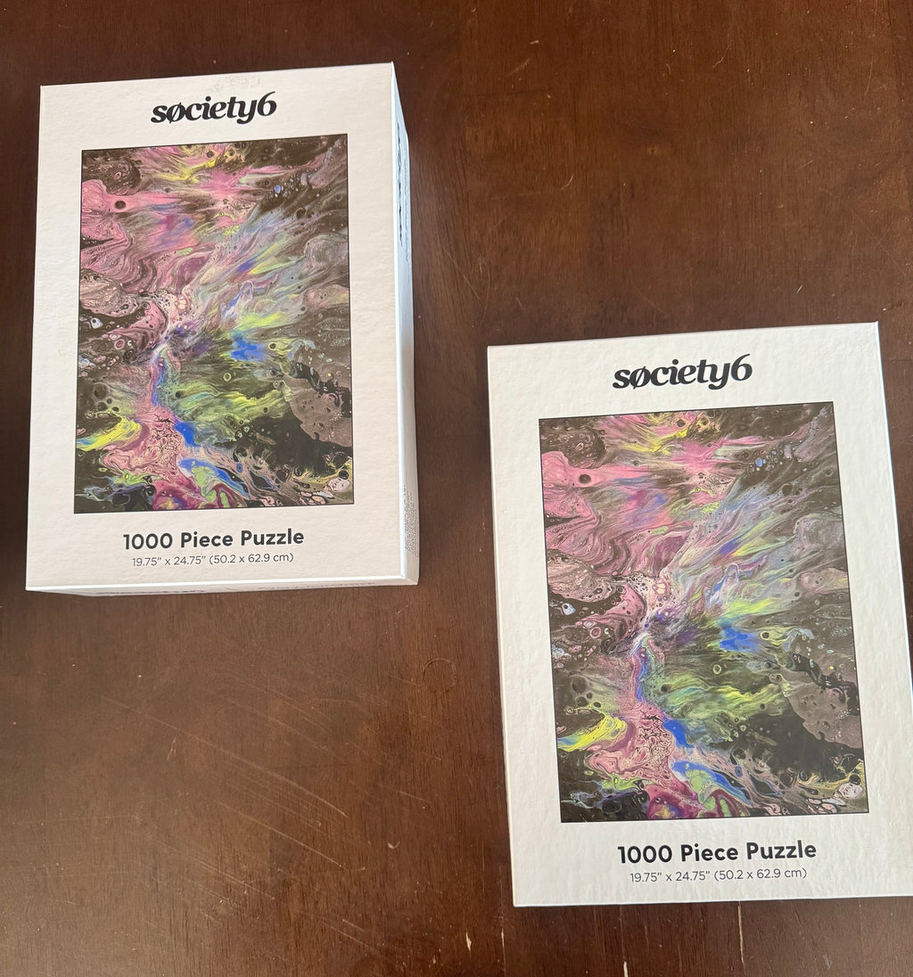 Purple, Blue and Green Abstract Peacock 1000 Piece Puzzle