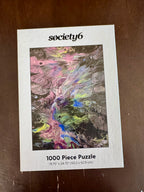 Purple, Blue and Green Abstract Peacock 1000 Piece Puzzle