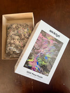 Purple, Blue and Green Abstract Peacock 1000 Piece Puzzle