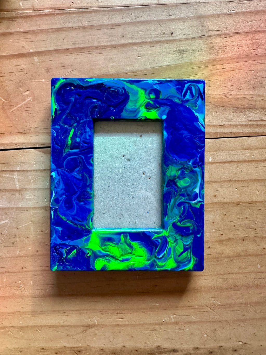 Upcycled Hand painted Picture Frame - Holds Ones 2"x3" picture