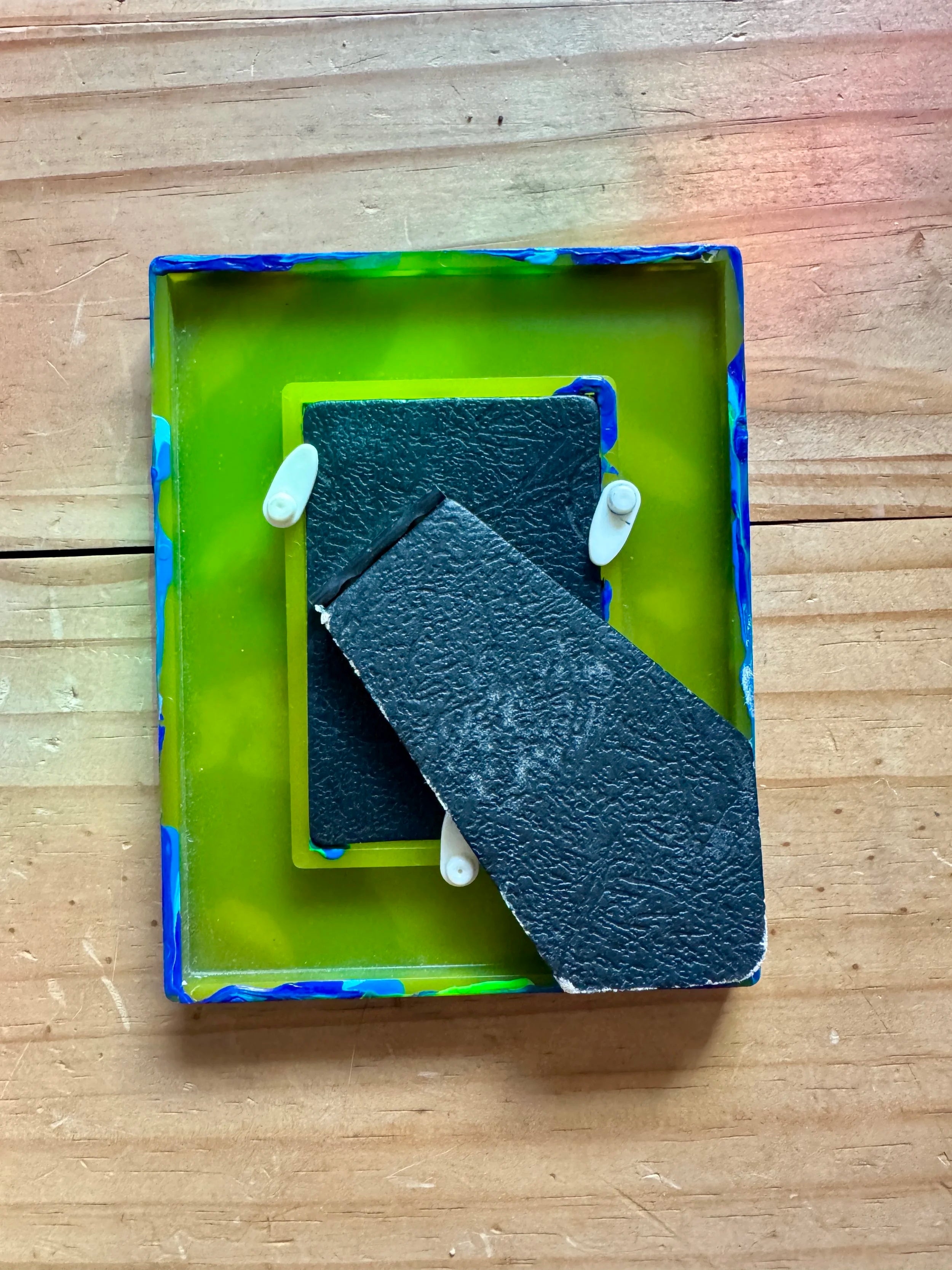 Upcycled Hand painted Picture Frame - Holds Ones 2"x3" picture