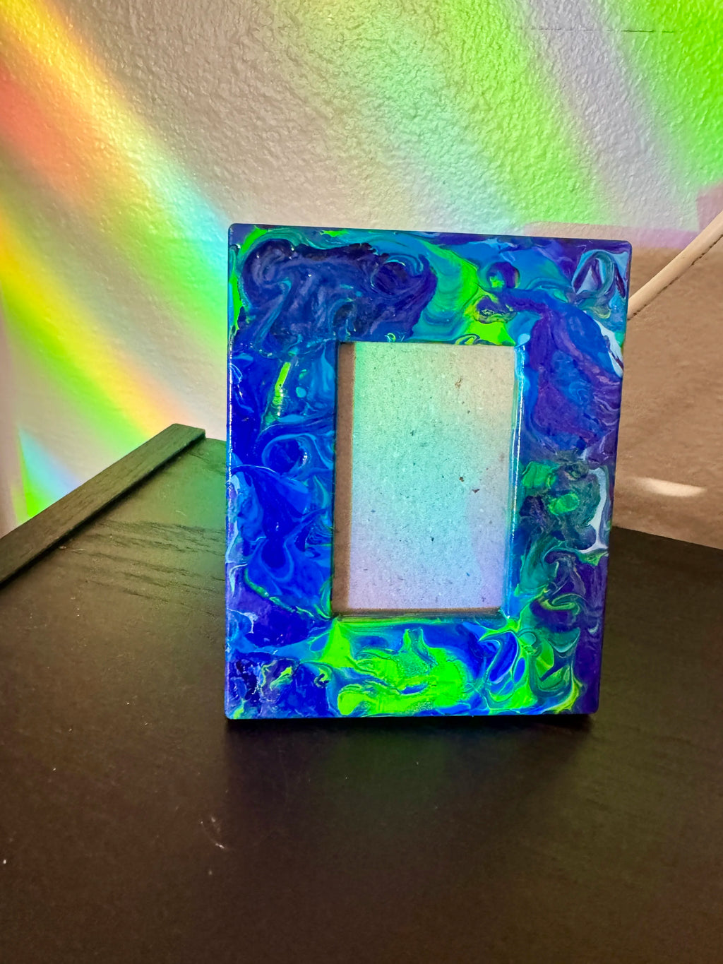 Upcycled Hand painted Picture Frame - Holds Ones 2"x3" picture