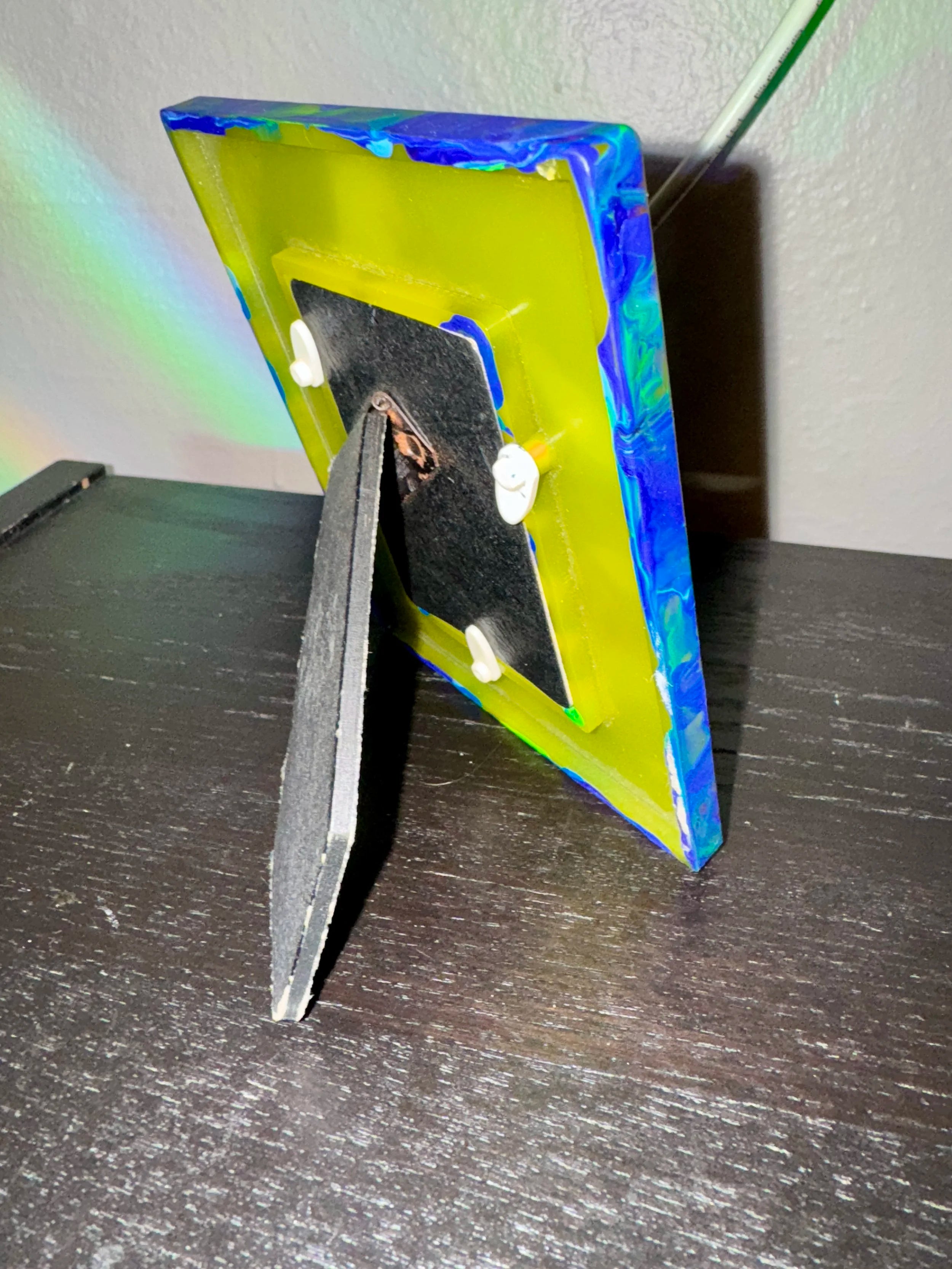 Upcycled Hand painted Picture Frame - Holds Ones 2"x3" picture