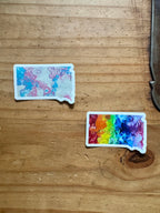 South Dakota State Trans Pride and Rainbow State Vinyl Sticker