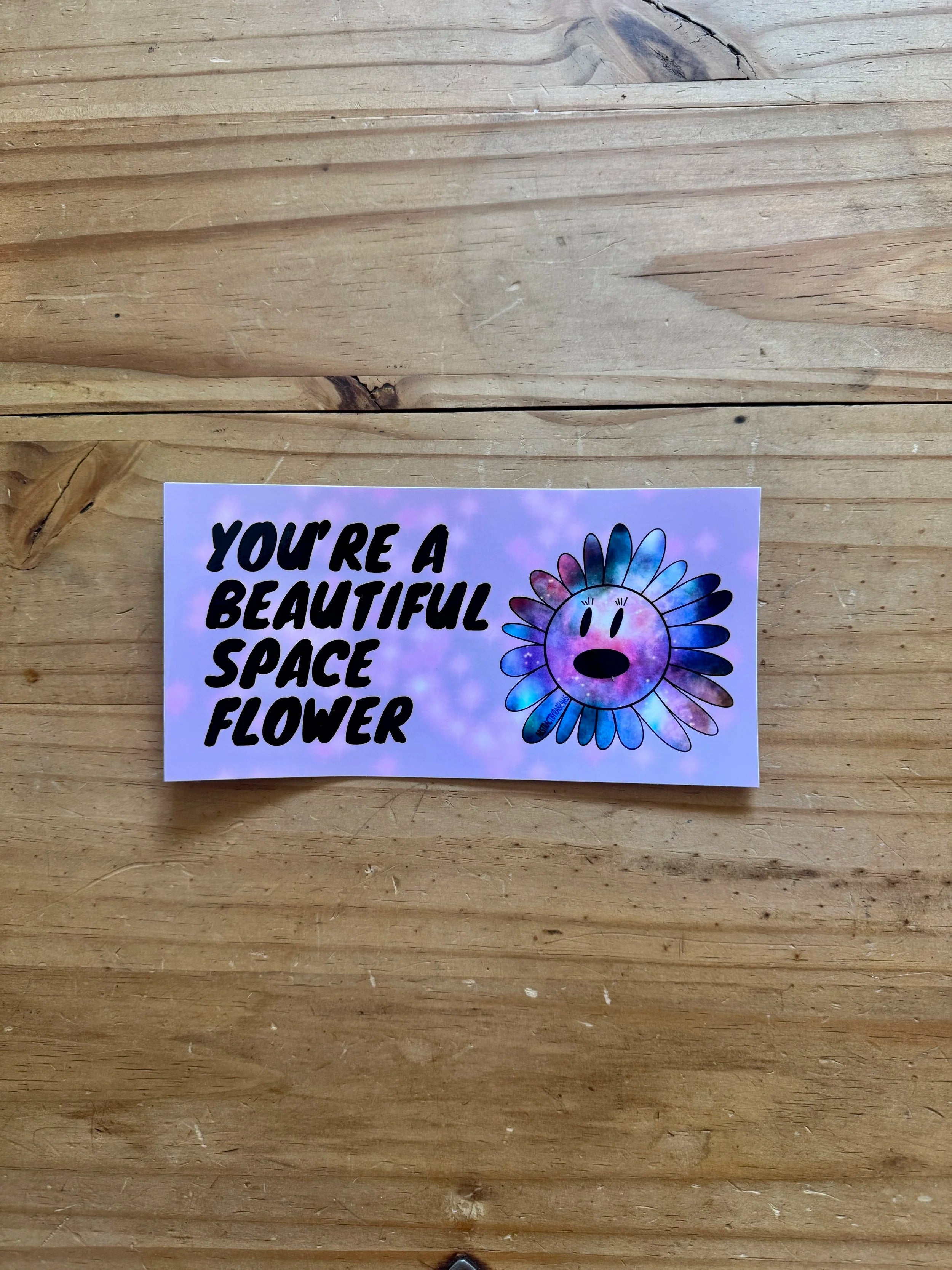 Beautiful Space Flower Bumper Sticker