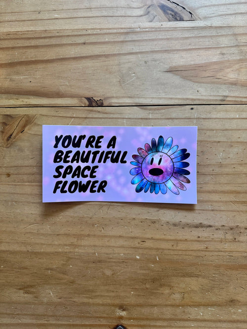 Beautiful Space Flower Bumper Sticker
