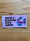 Beautiful Space Flower Bumper Sticker
