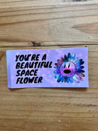 Beautiful Space Flower Bumper Sticker
