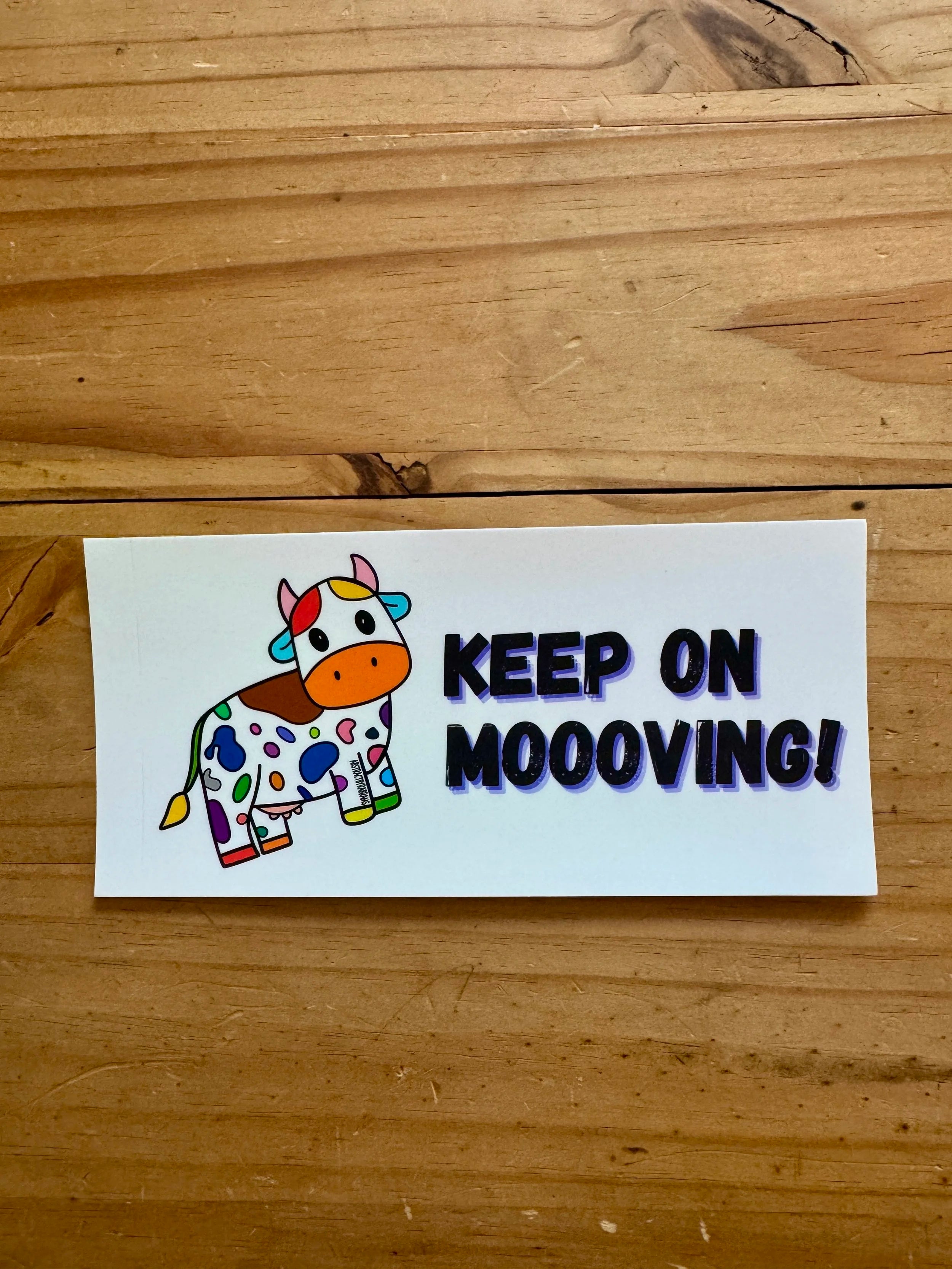 Rainbow Cow Bumper Sticker