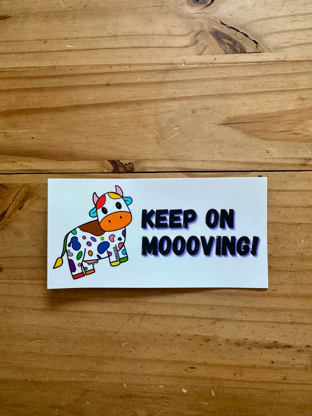 Rainbow Cow Bumper Sticker