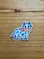 Trans Cow Glittery Sticker - Hand Drawn - 3"