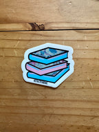 Rainbow and Trans Stacks of Books Sticker