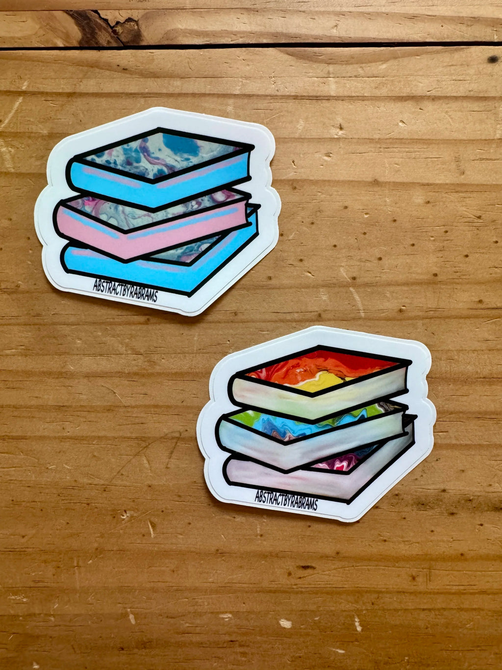 Rainbow and Trans Stacks of Books Sticker