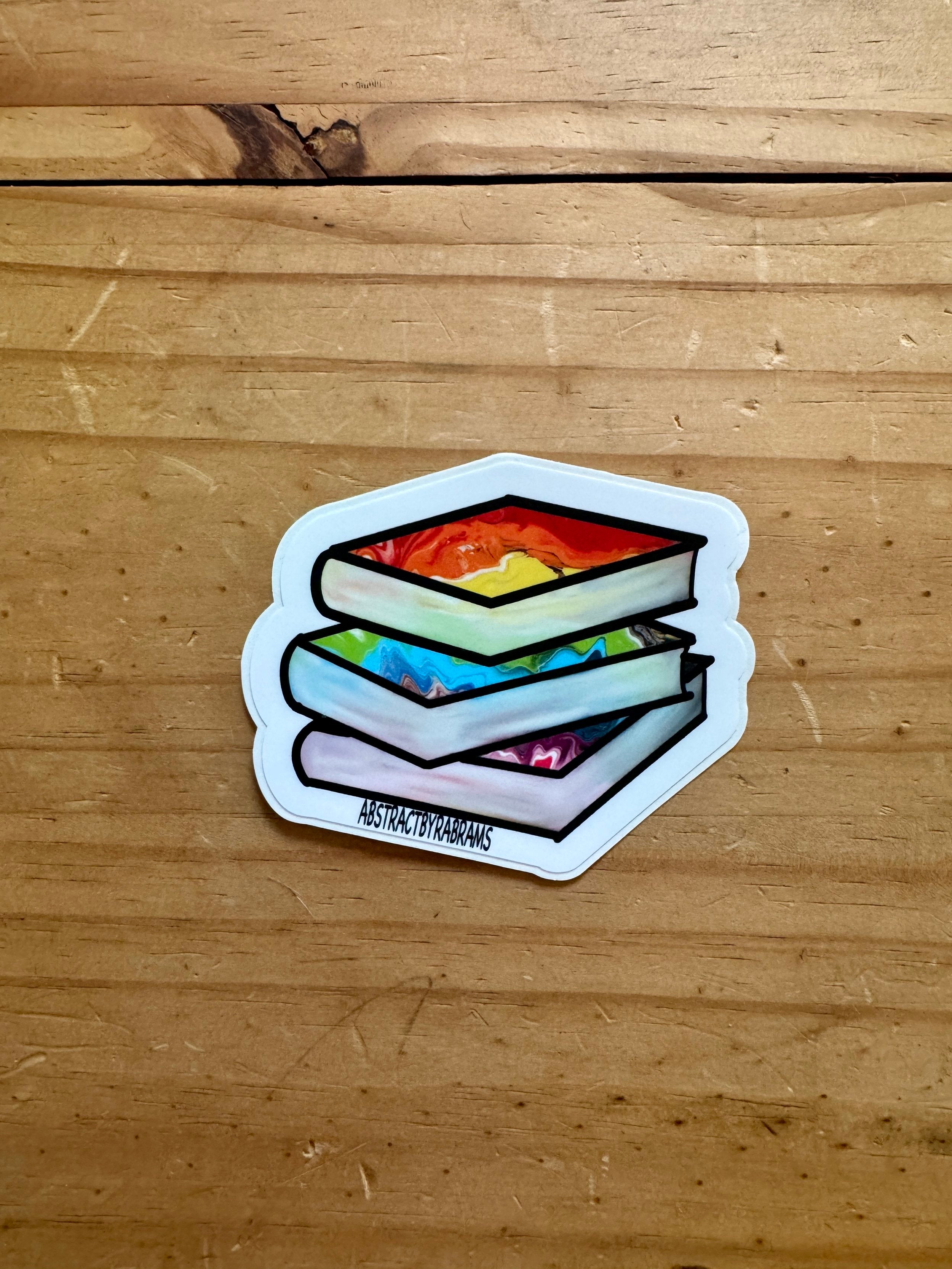 Rainbow and Trans Stacks of Books Sticker