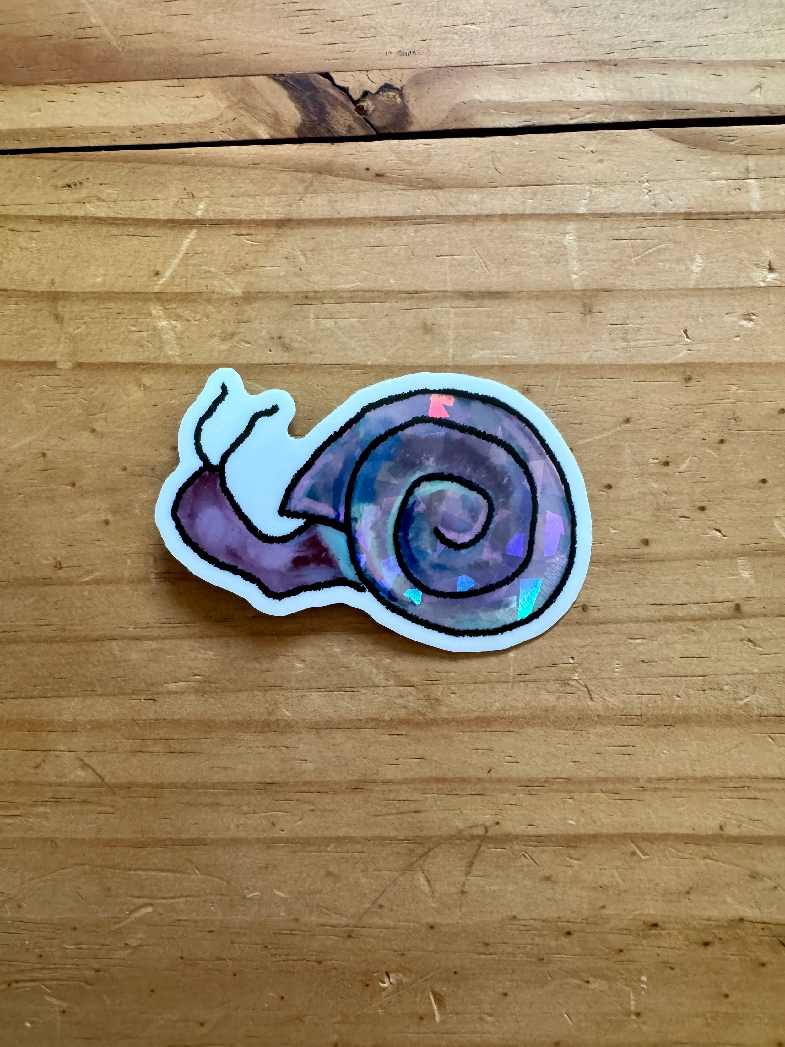 Disco Hand Drawn Snail Sticker - 3"