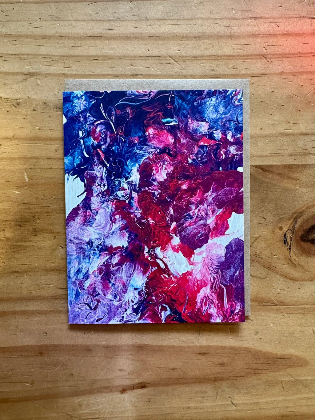 Blue, Pink and Purple Card - 4"x6" - Blank Inside