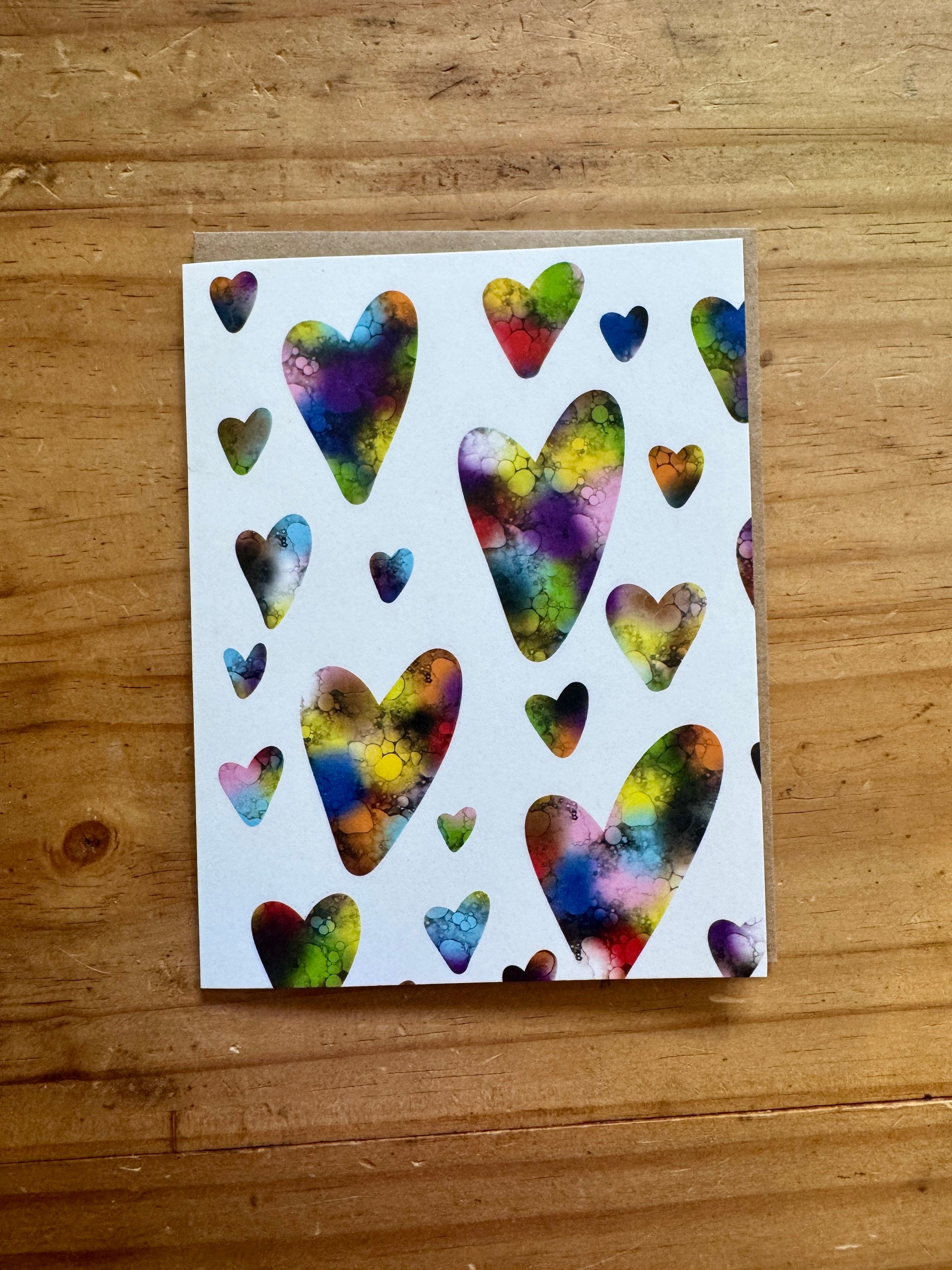 Rainbow Hearts Greeting Card