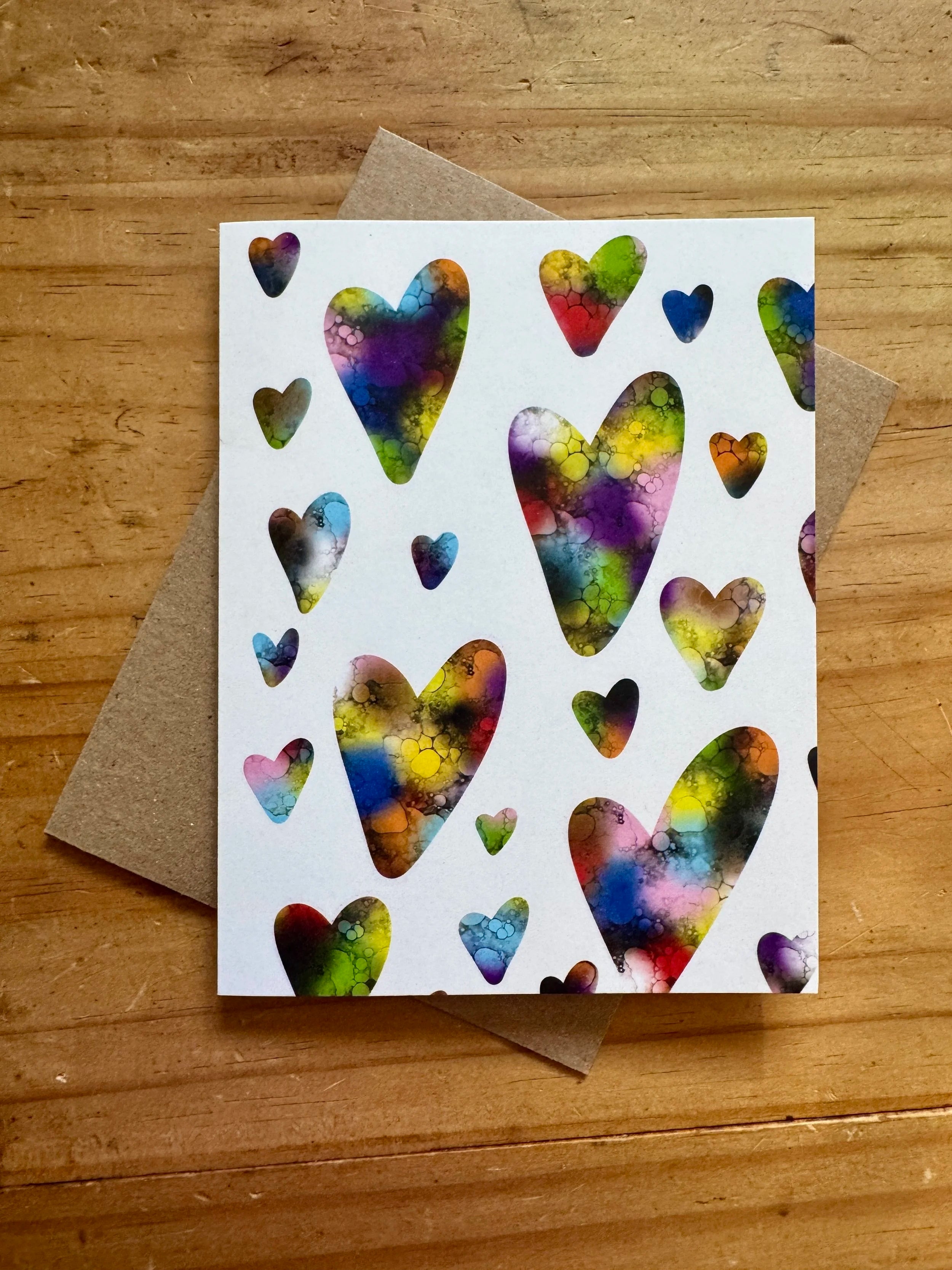 Rainbow Hearts Greeting Card