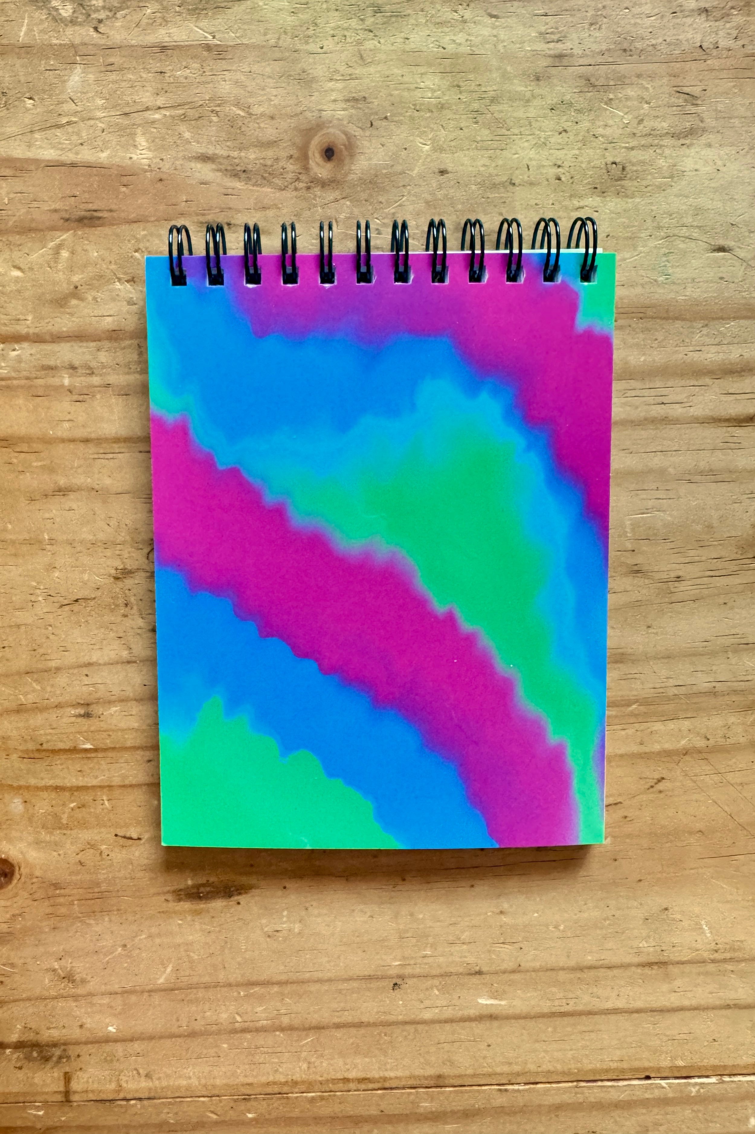 Green, Blue and Pink Lined Notepad -  5.5"x4.25"
