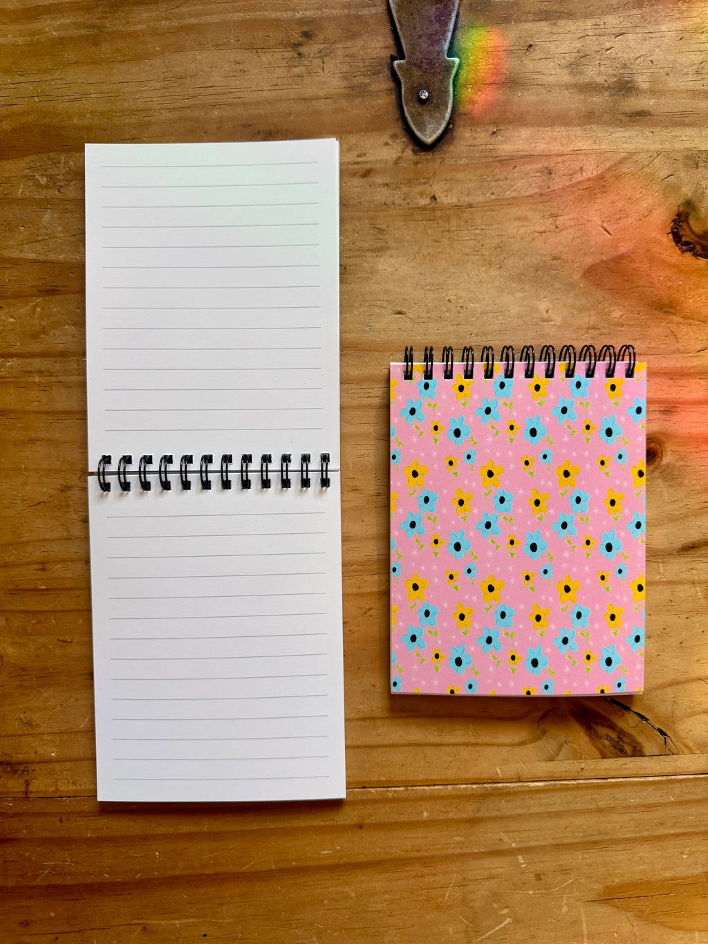 Pink Floral Lined Notepad -  5.5"x4.25"