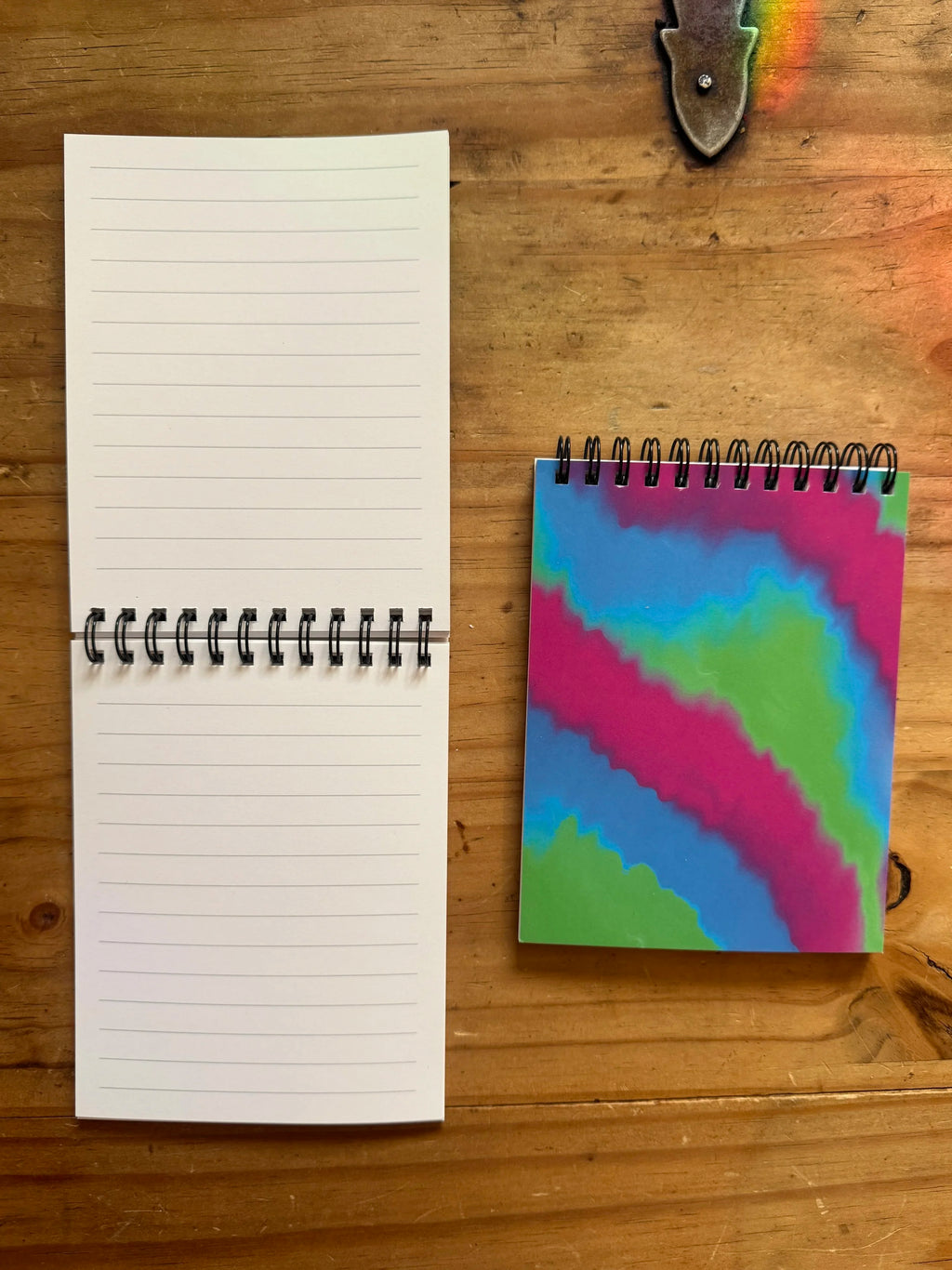 Green, Blue and Pink Lined Notepad -  5.5"x4.25"
