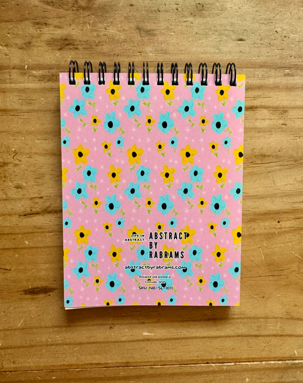 Pink Floral Lined Notepad -  5.5"x4.25"