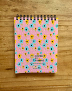 Pink Floral Lined Notepad -  5.5"x4.25"