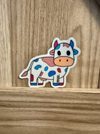 Trans Cow Glittery Sticker - Hand Drawn - 3"
