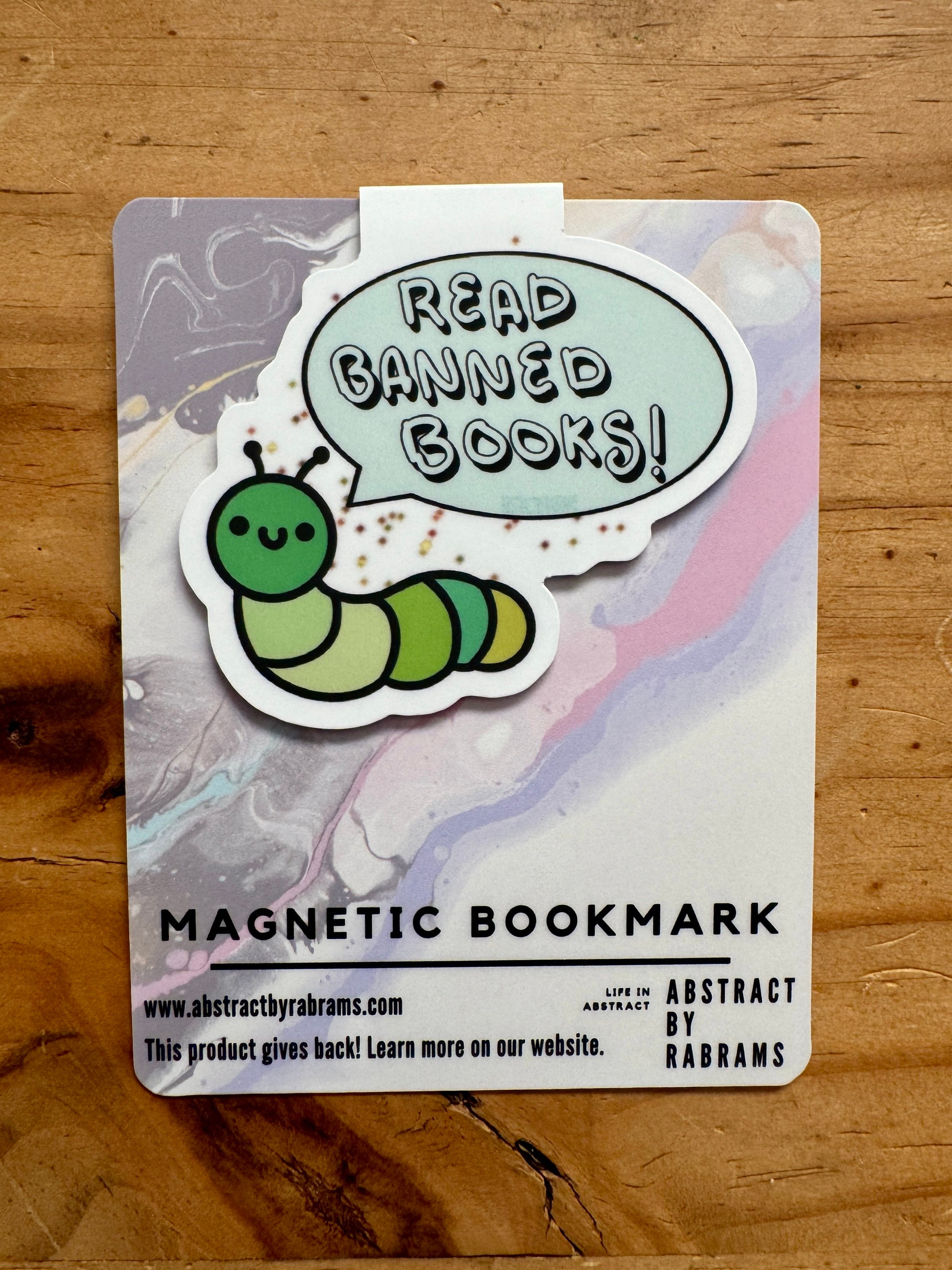 Read Banned Books Caterpillar Magnetic Bookmark