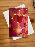 Pink and Orange Abstract Alcohol Ink Greeting Card -100% PCW