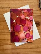 Pink and Orange Abstract Alcohol Ink Greeting Card -100% PCW