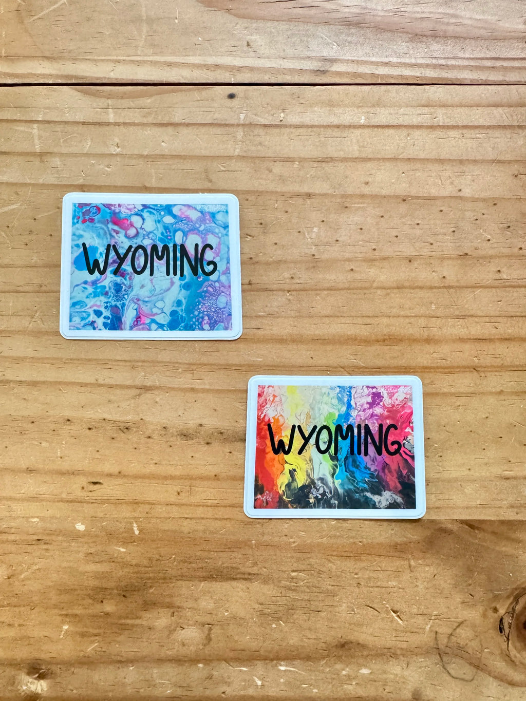 Wyoming State Trans Pride and Rainbow State Vinyl Sticker