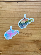 West Virginia State Trans Pride and Rainbow State Vinyl Sticker
