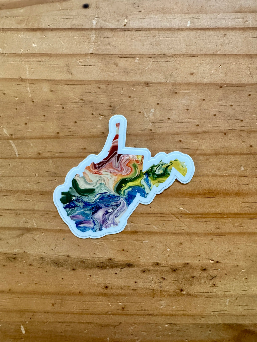 West Virginia State Trans Pride and Rainbow State Vinyl Sticker