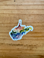 West Virginia State Trans Pride and Rainbow State Vinyl Sticker