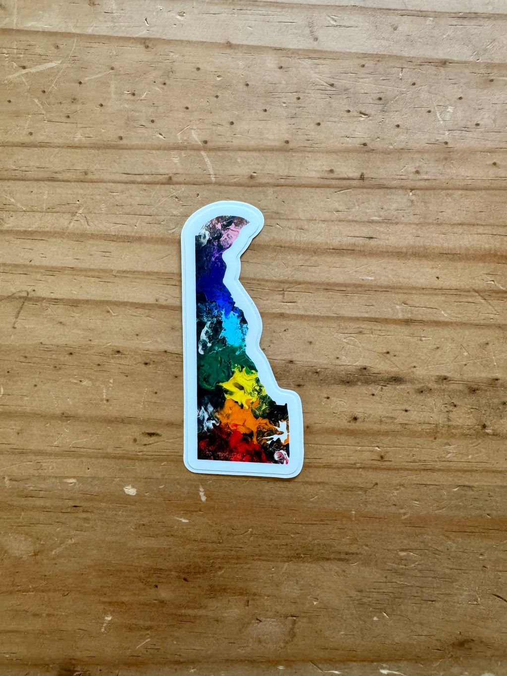 Delaware State Trans Pride and Rainbow State Vinyl Sticker