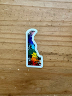 Delaware State Trans Pride and Rainbow State Vinyl Sticker