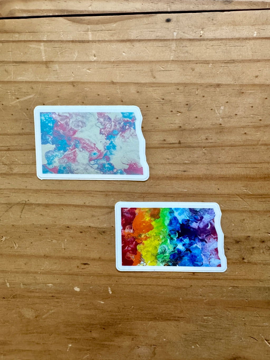 North Dakota State Trans Pride and Rainbow State Vinyl Sticker