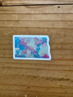 North Dakota State Trans Pride and Rainbow State Vinyl Sticker